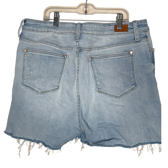 Judy Blue Distressed Light Blue Jean Shorts - Picture 2 of 12